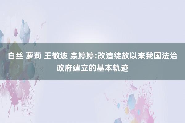 白丝 萝莉 王敬波 宗婷婷:改造绽放以来我国法治政府建立的基本轨迹